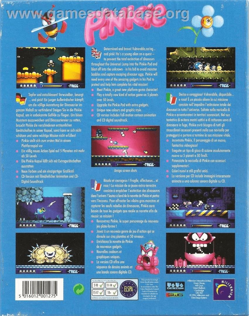 Pinkie - Commodore Amiga - Artwork - Box Back
