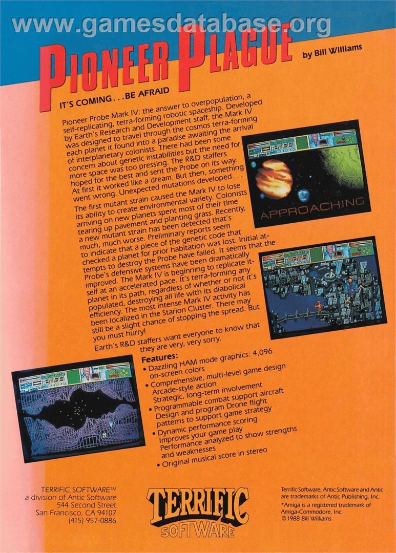 Pioneer Plague - Commodore Amiga - Artwork - Box Back
