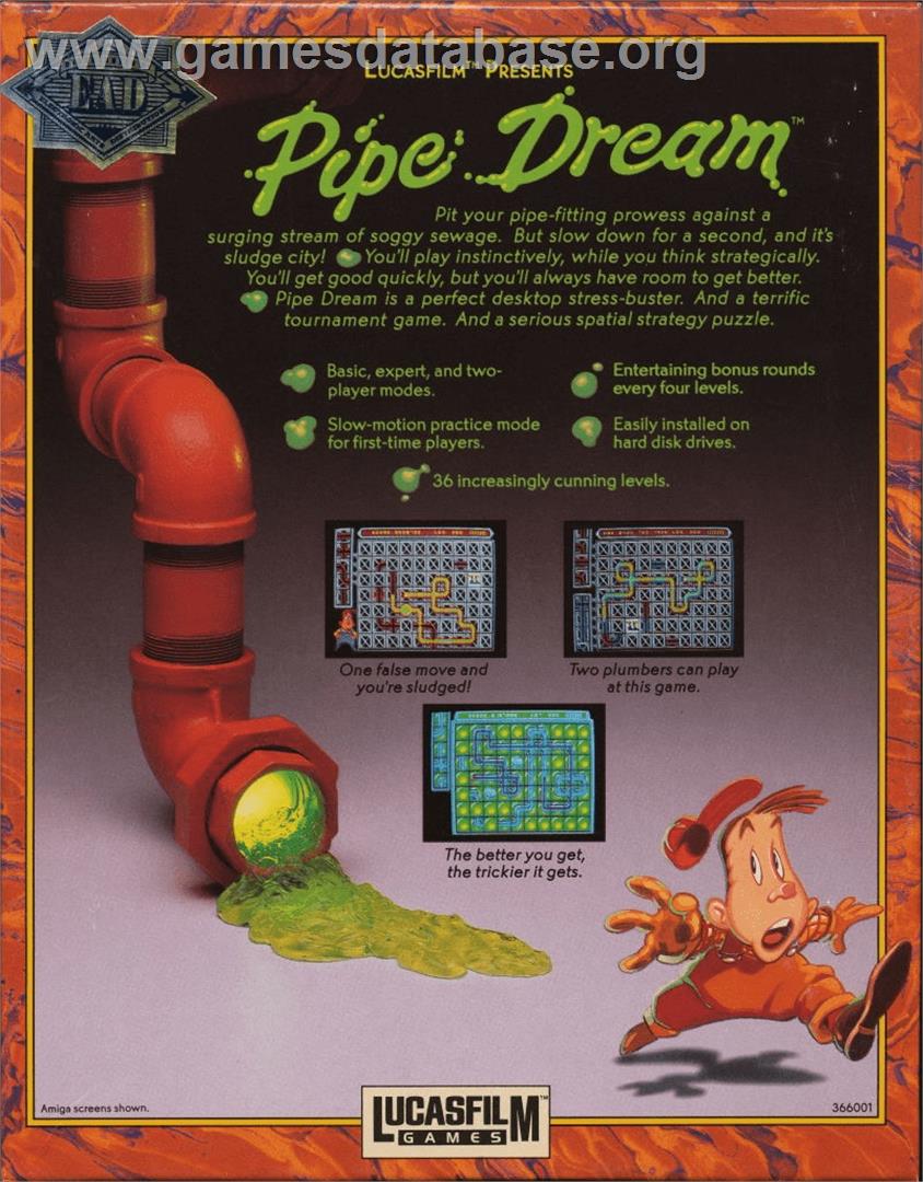 Pipe Dream - Commodore Amiga - Artwork - Box Back