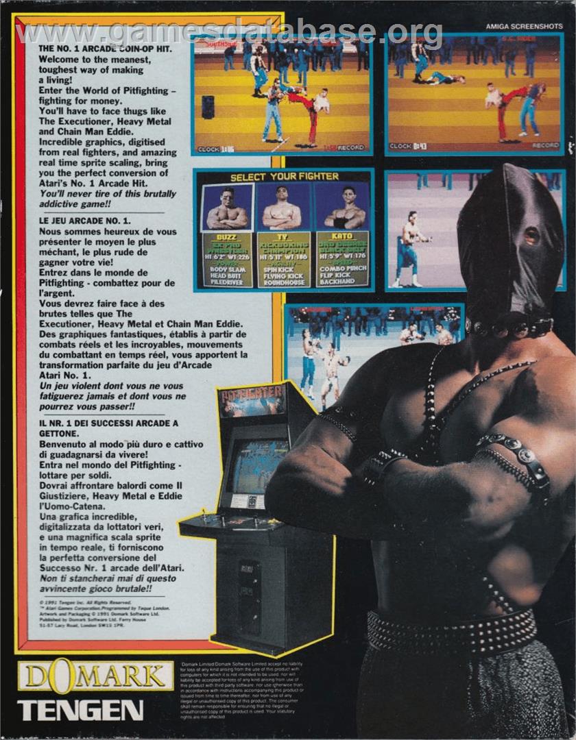 Pit Fighter - Commodore Amiga - Artwork - Box Back