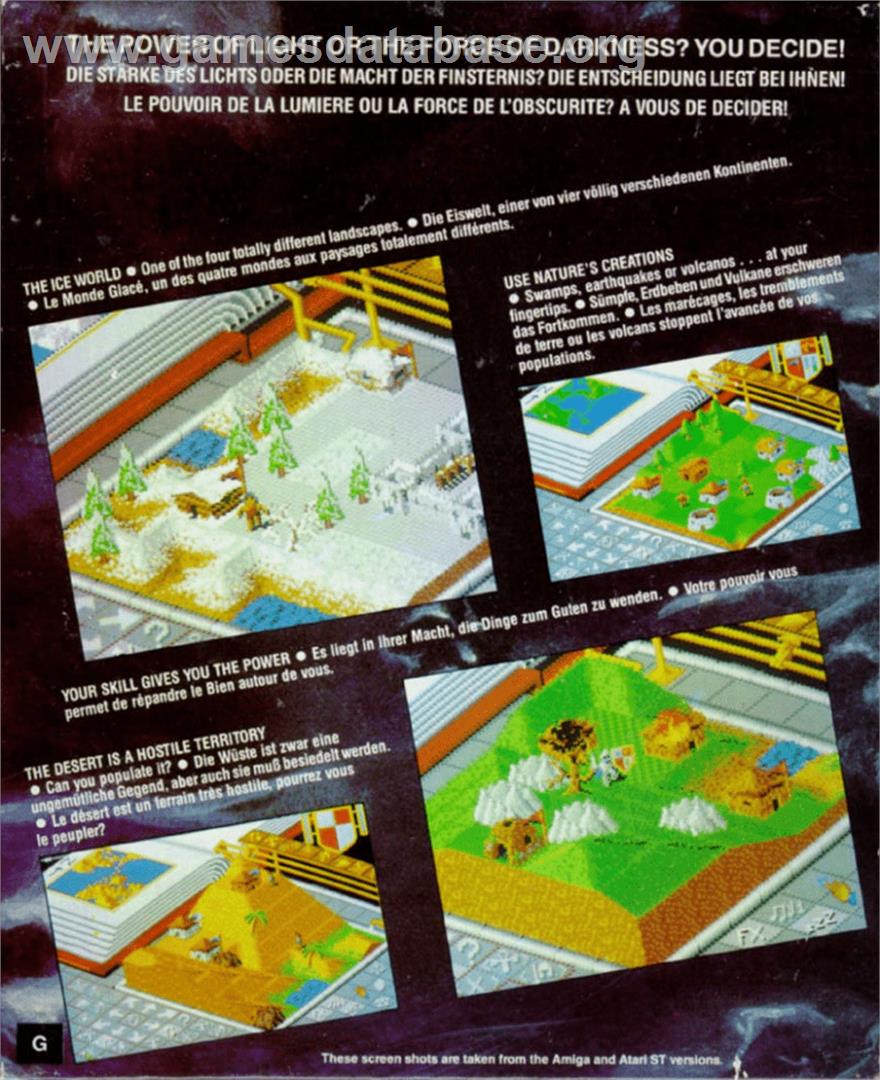 Populous - Commodore Amiga - Artwork - Box Back