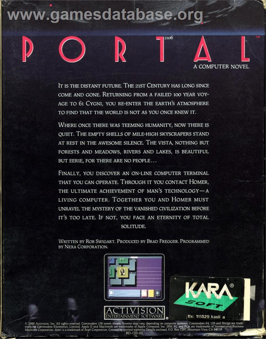 Portal - Commodore Amiga - Artwork - Box Back