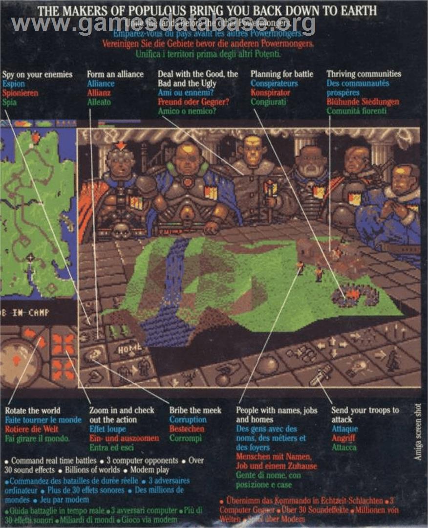 Powermonger - Commodore Amiga - Artwork - Box Back