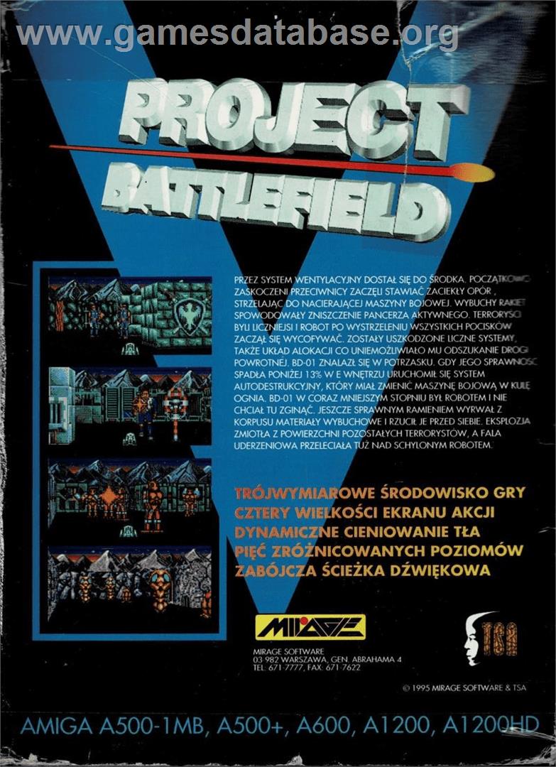 Project Battlefield - Commodore Amiga - Artwork - Box Back