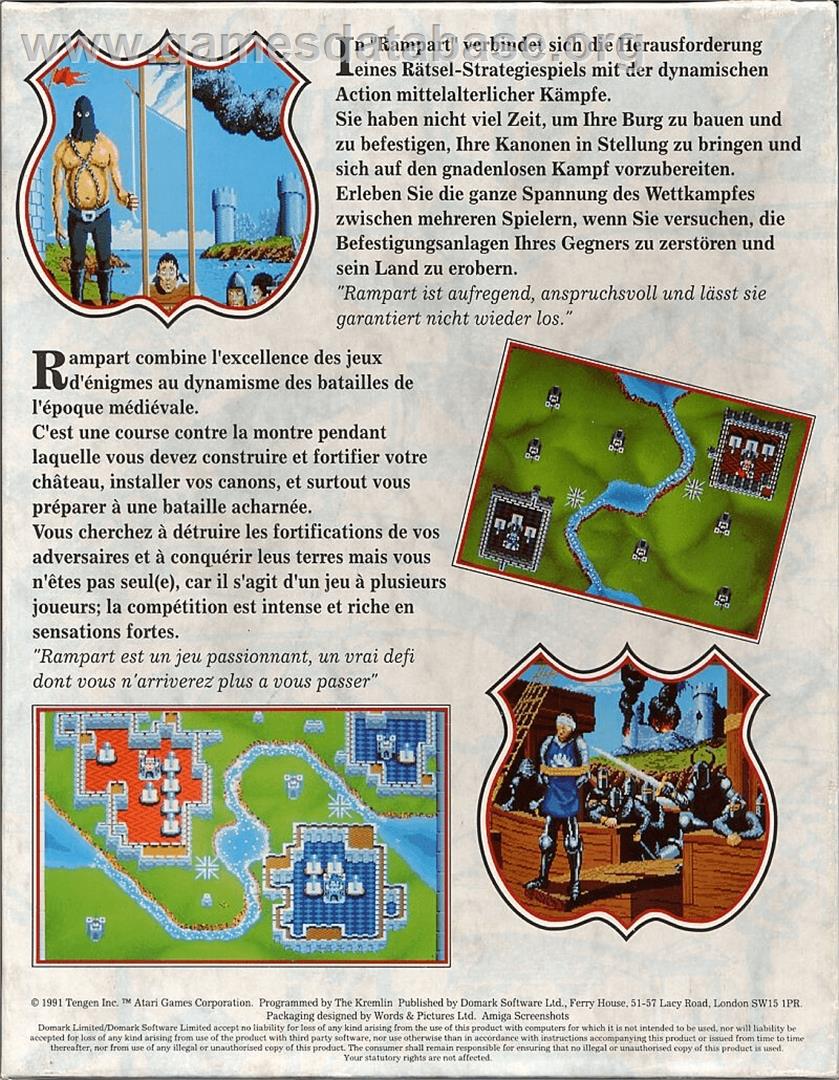 Rampart - Commodore Amiga - Artwork - Box Back