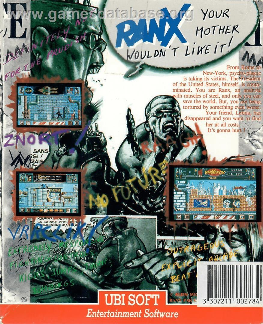 Ranx - The Video Game - Commodore Amiga - Artwork - Box Back