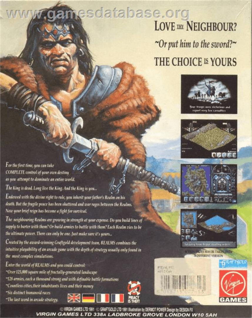 Realms - Commodore Amiga - Artwork - Box Back
