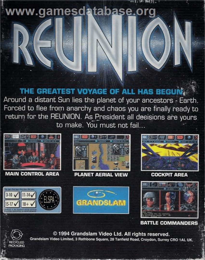 Reunion - Commodore Amiga - Artwork - Box Back