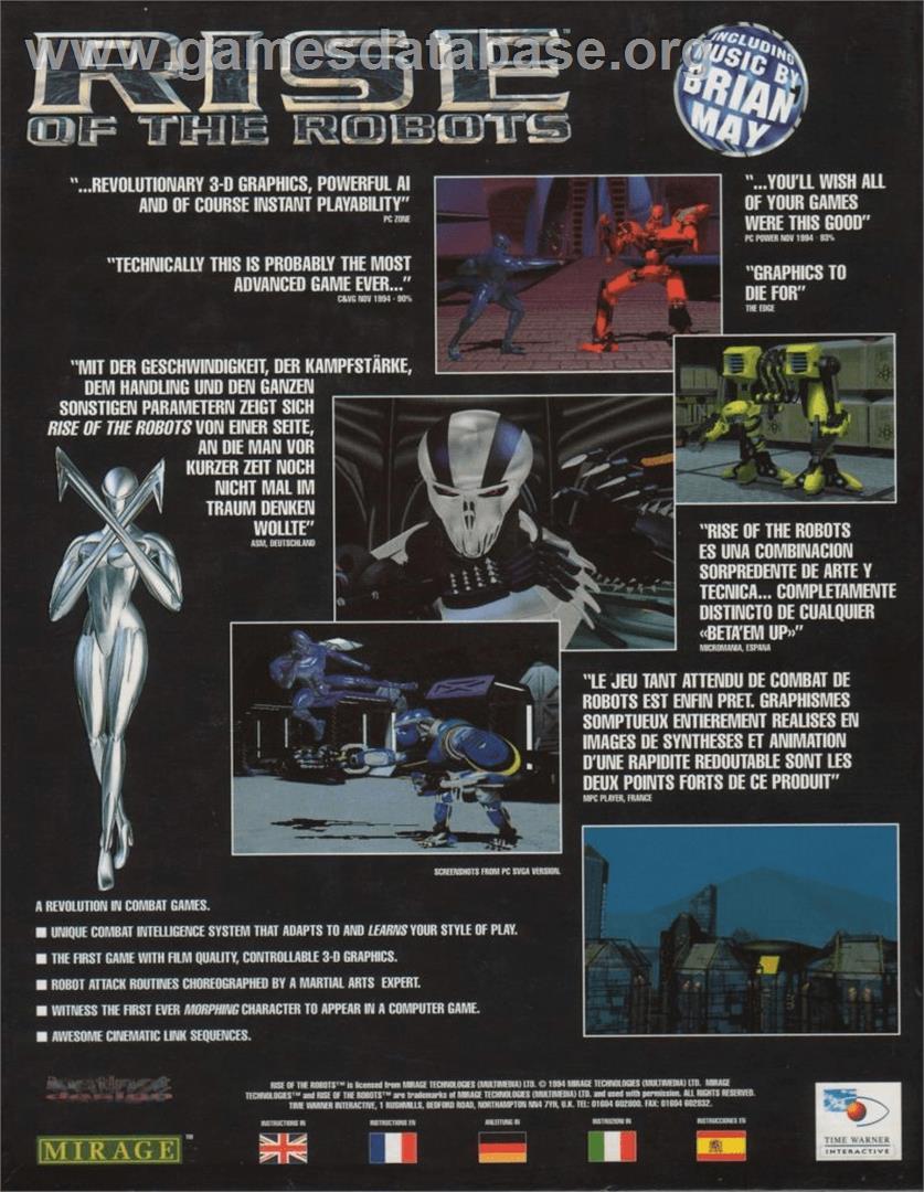 Rise Of The Robots - Commodore Amiga - Artwork - Box Back