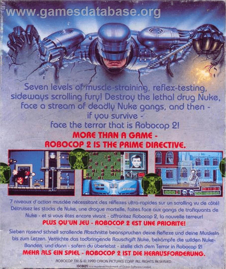 Robocop 2 - Commodore Amiga - Artwork - Box Back