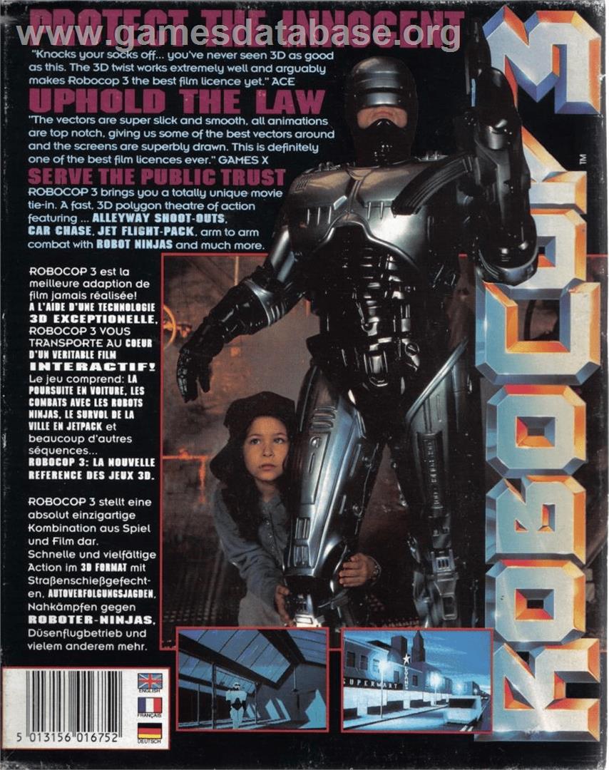 Robocop 3 - Commodore Amiga - Artwork - Box Back