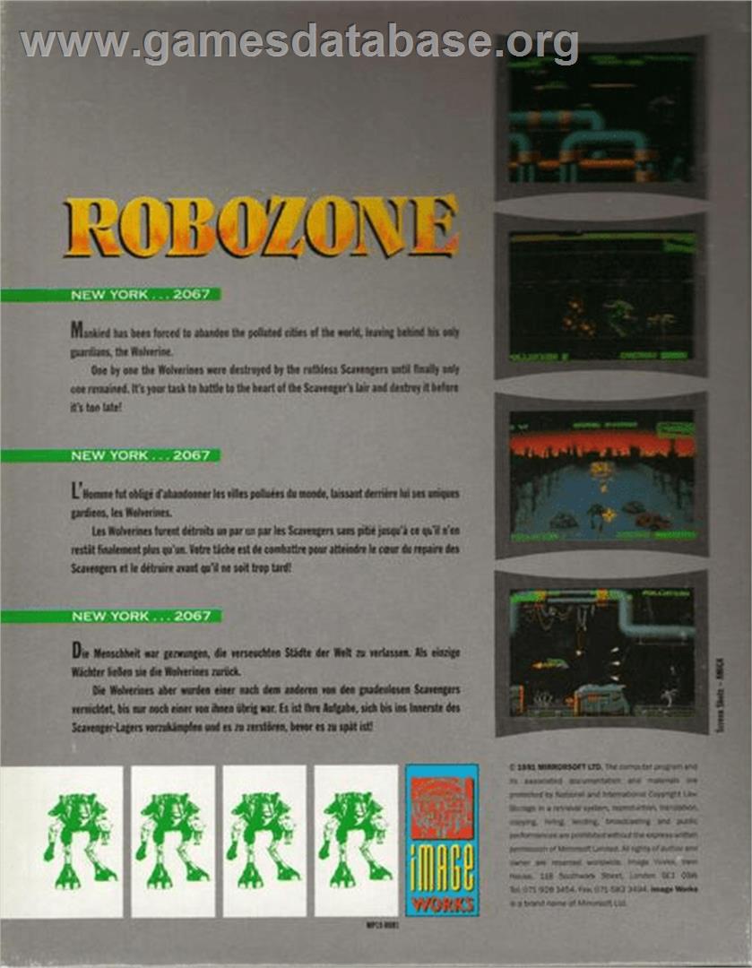 Robozone - Commodore Amiga - Artwork - Box Back