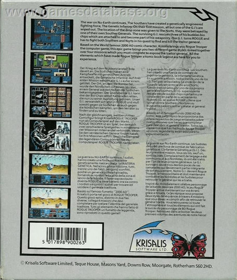 Rogue Trooper - Commodore Amiga - Artwork - Box Back