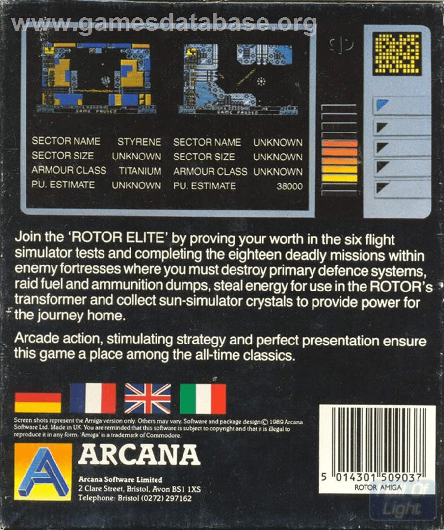 Rotor - Commodore Amiga - Artwork - Box Back