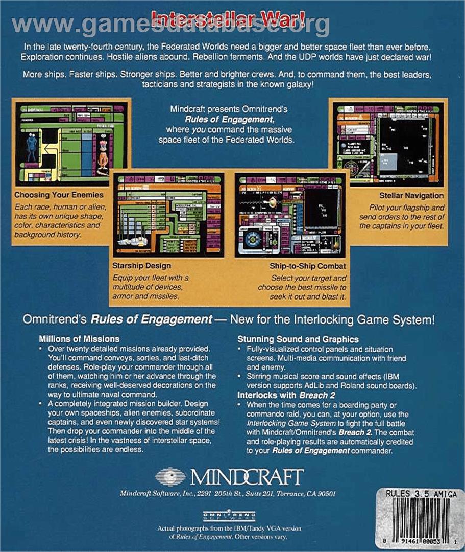 Rules of Engagement - Commodore Amiga - Artwork - Box Back