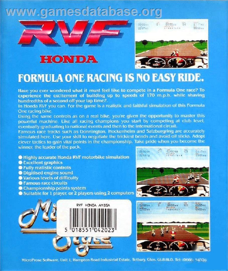 Rvf Honda - Commodore Amiga - Artwork - Box Back