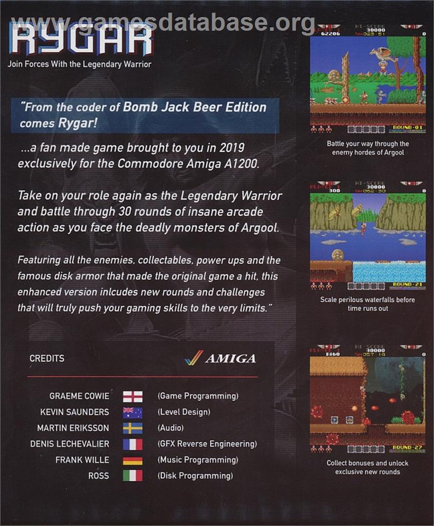 Rygar - Commodore Amiga - Artwork - Box Back