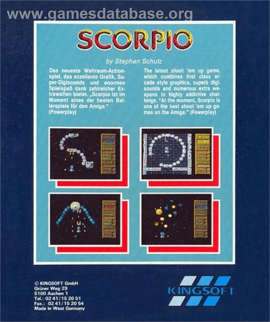 Scorpio - Commodore Amiga - Artwork - Box Back