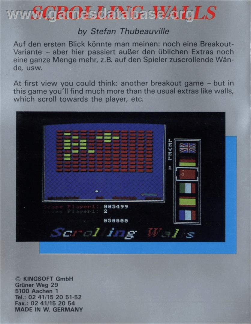 Scrolling Walls - Commodore Amiga - Artwork - Box Back