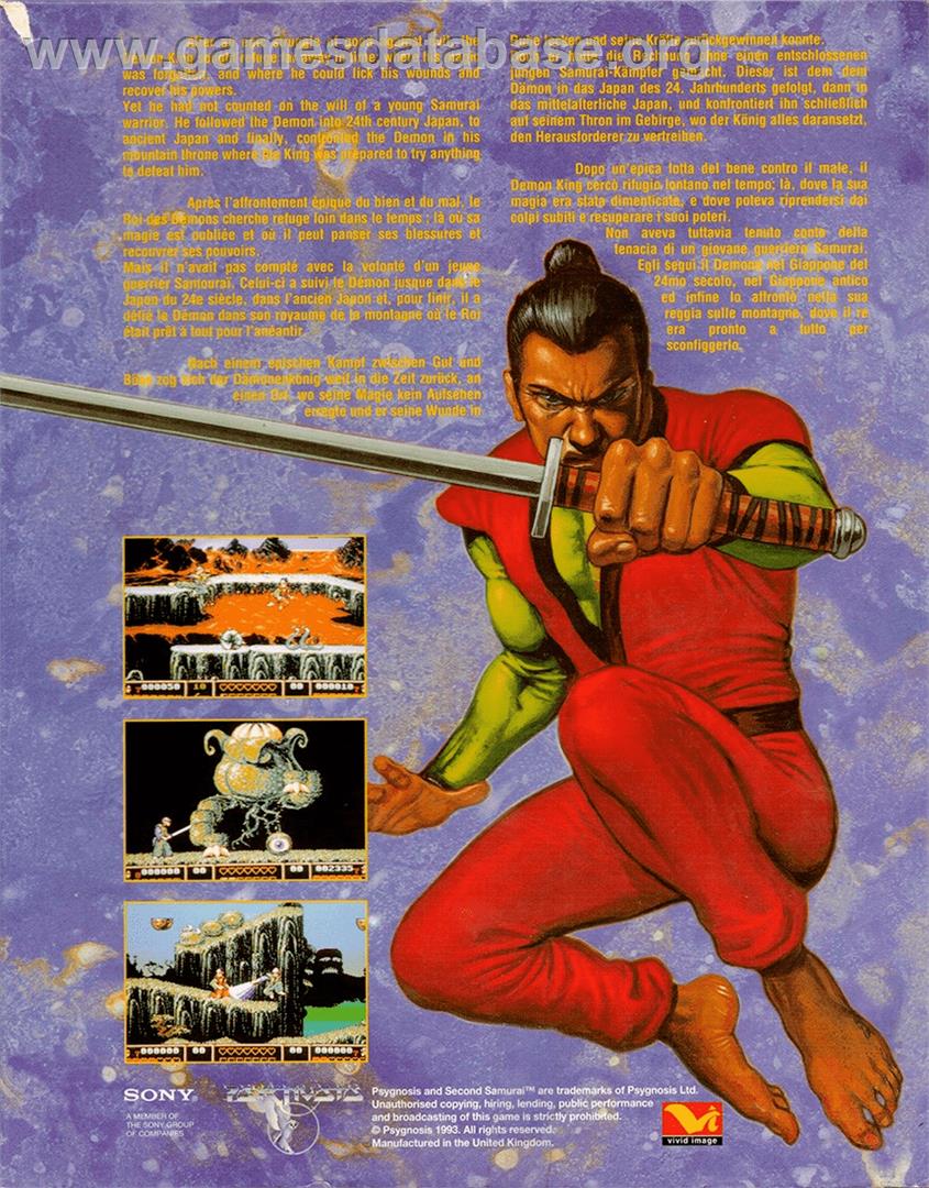 Second Samurai - Commodore Amiga - Artwork - Box Back