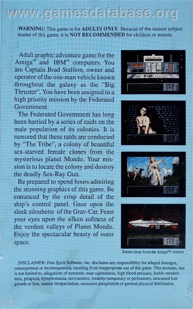 Sex Vixens from Space - Commodore Amiga - Artwork - Box Back