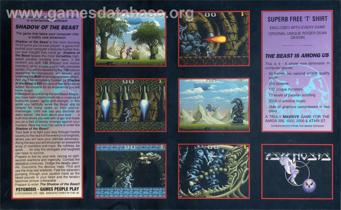 Shadow Of The Beast - Commodore Amiga - Artwork - Box Back