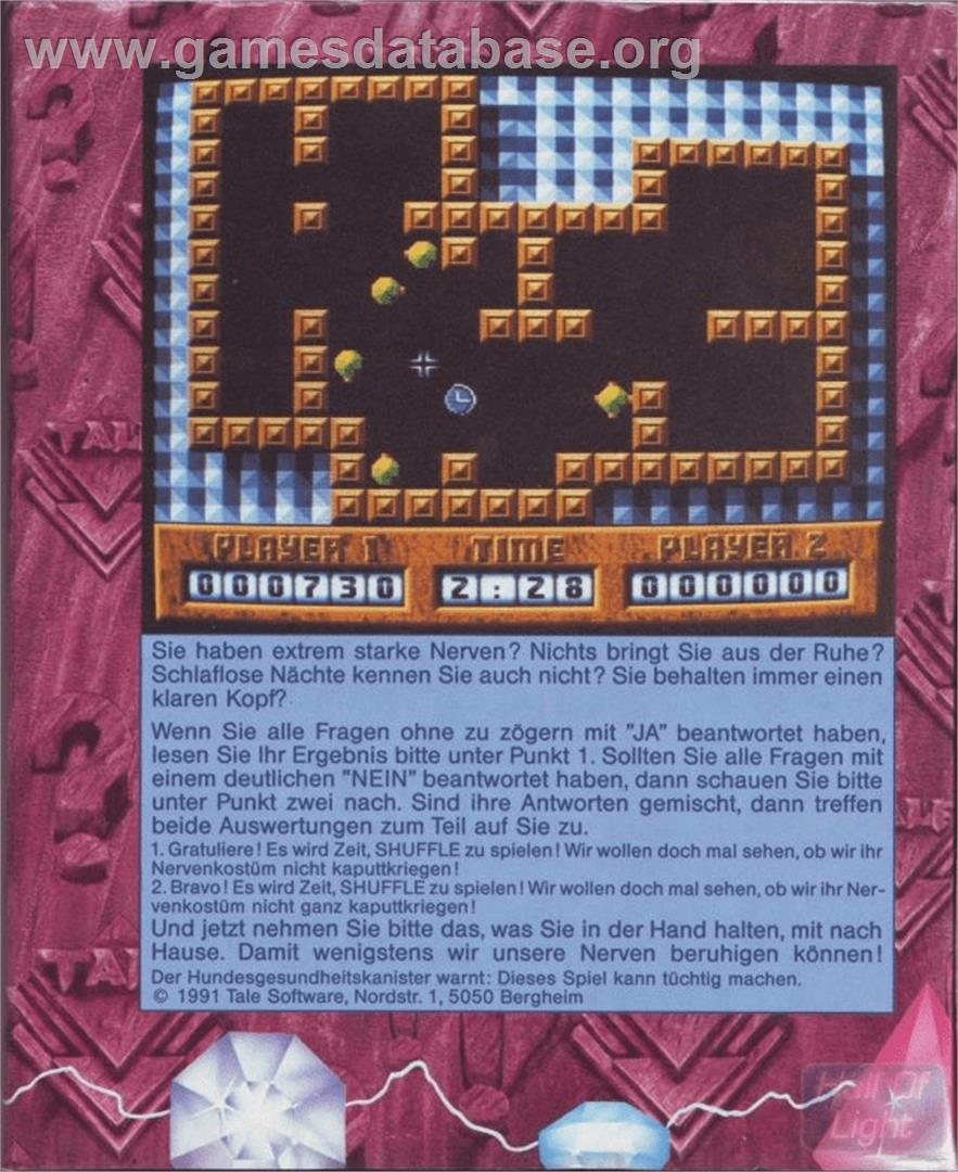 Shuffle - Commodore Amiga - Artwork - Box Back