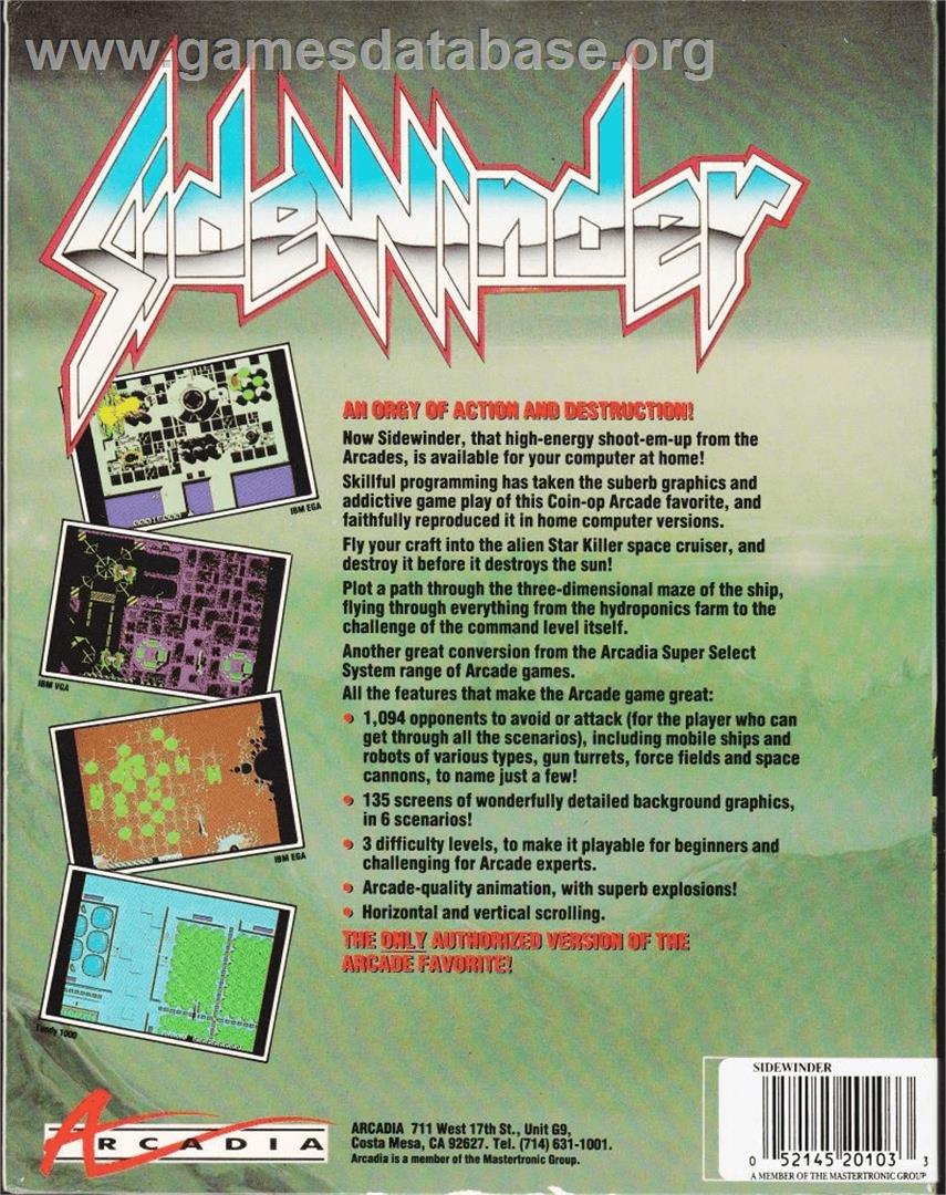 Sidewinder - Commodore Amiga - Artwork - Box Back