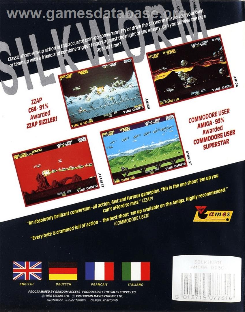 Silkworm - Commodore Amiga - Artwork - Box Back
