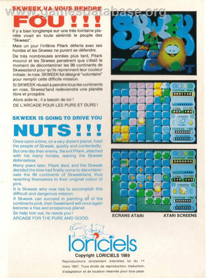 Skweek - Commodore Amiga - Artwork - Box Back