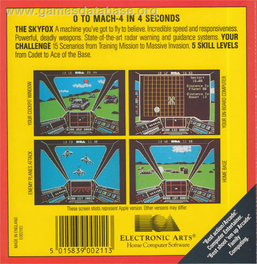Sky Fox - Commodore Amiga - Artwork - Box Back