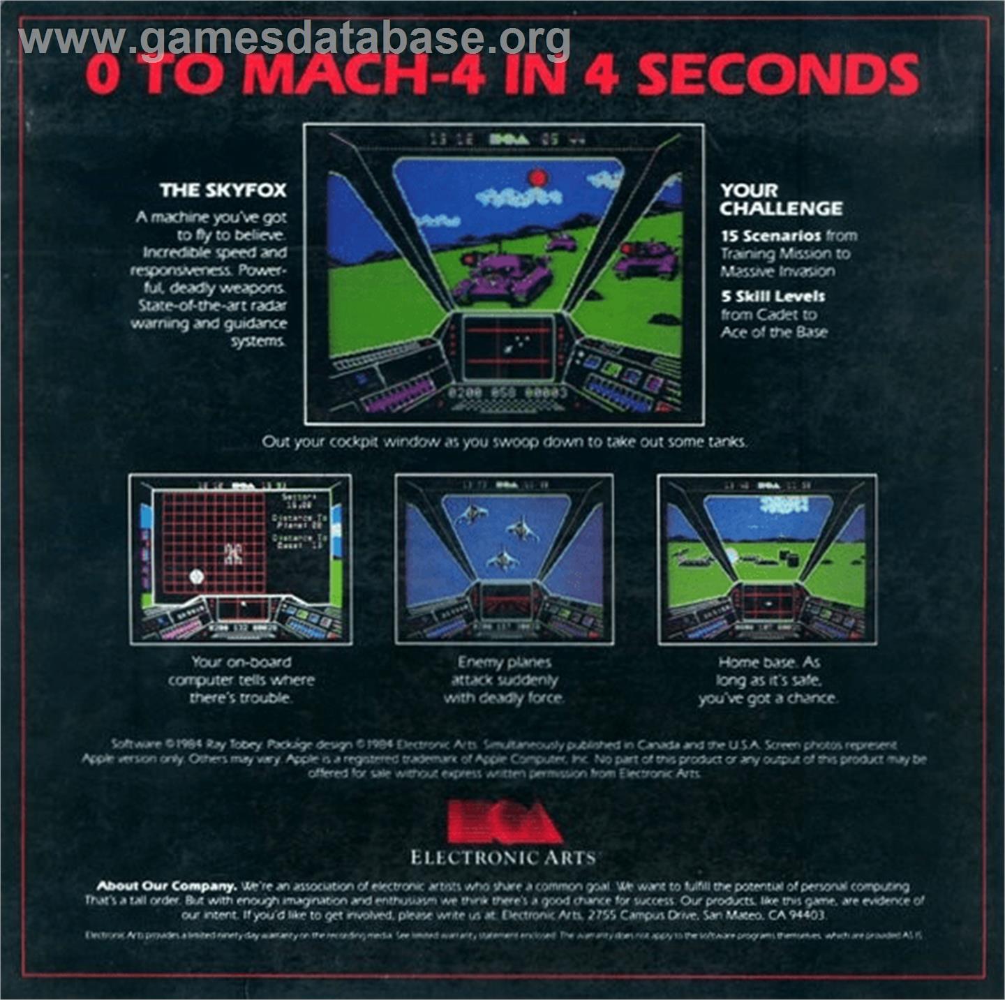 Skyfox - Commodore Amiga - Artwork - Box Back