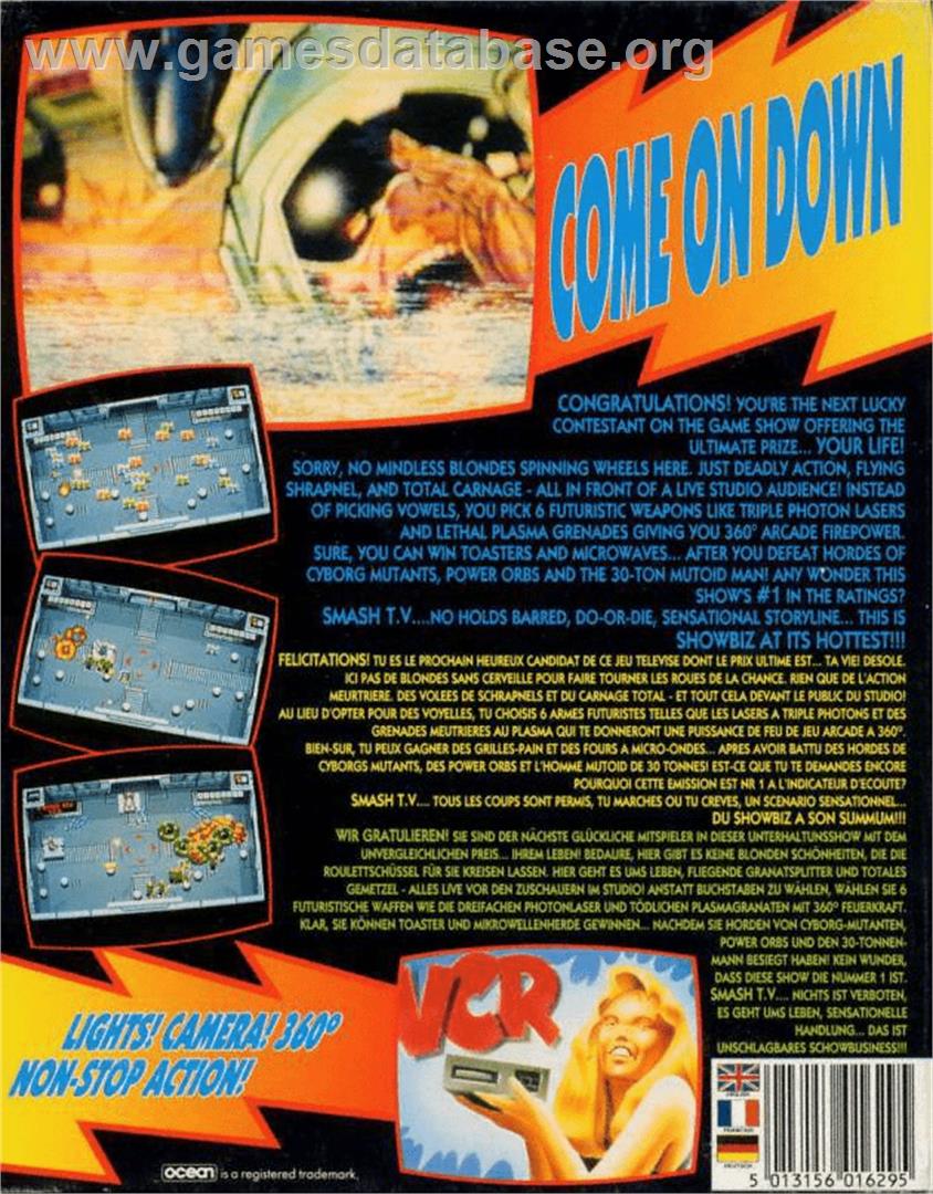 Smash T.V. - Commodore Amiga - Artwork - Box Back
