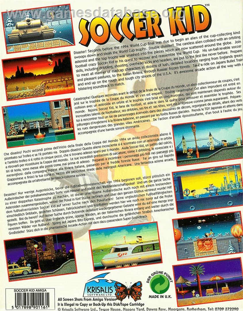 Soccer Kid - Commodore Amiga - Artwork - Box Back
