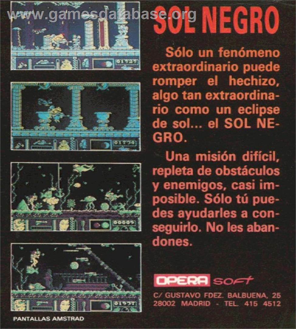 Sol Negro - Commodore Amiga - Artwork - Box Back