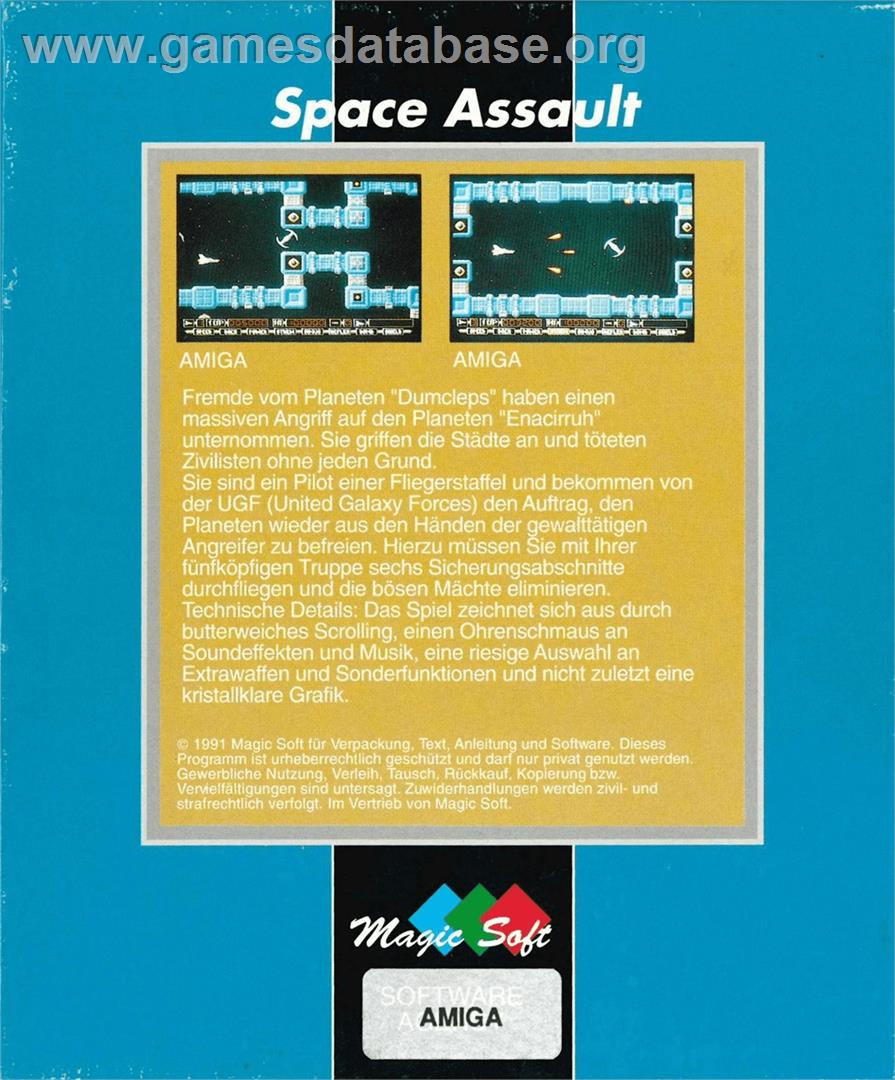 Space Assault - Commodore Amiga - Artwork - Box Back