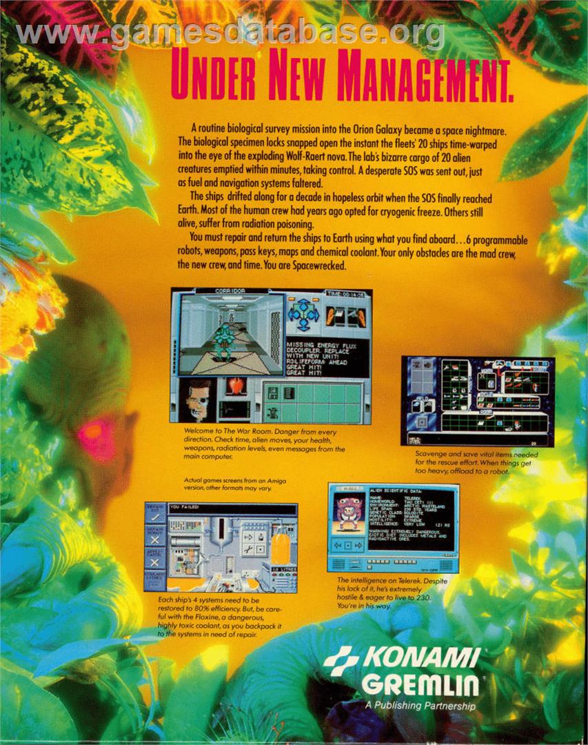 Spacewrecked: 14 Billion Light Years From Earth - Commodore Amiga - Artwork - Box Back