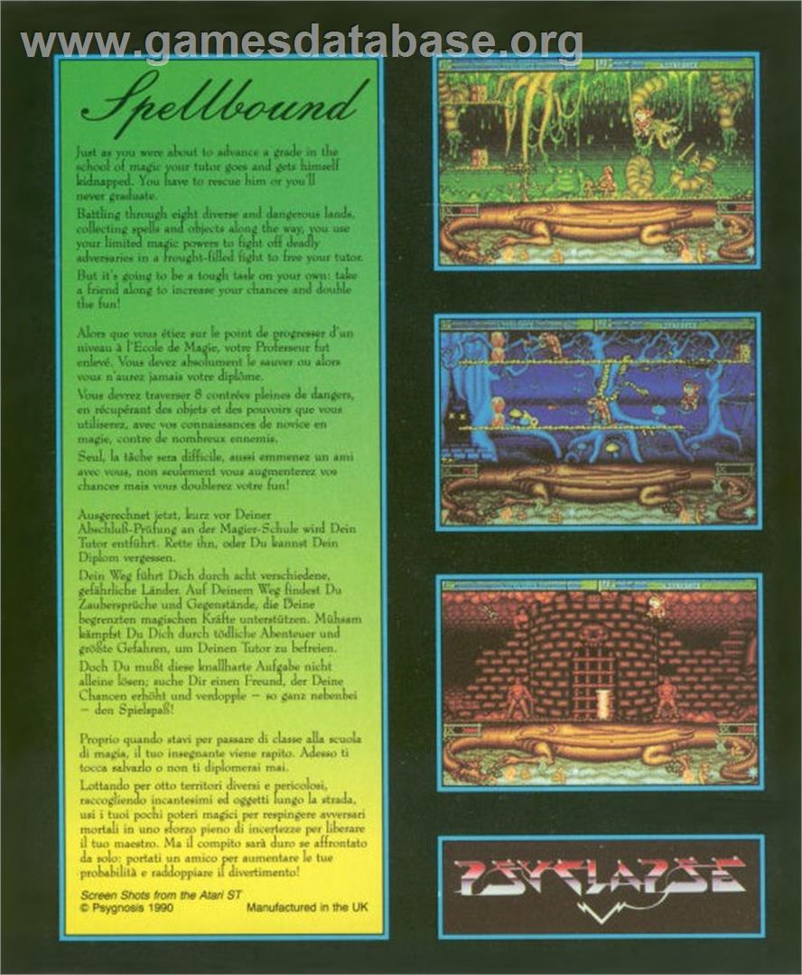 Spellbound! - Commodore Amiga - Artwork - Box Back