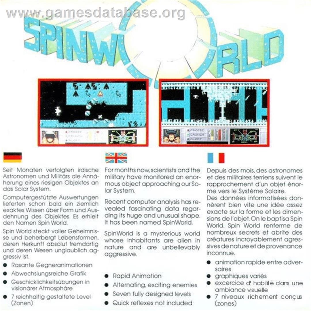 Spinworld - Commodore Amiga - Artwork - Box Back