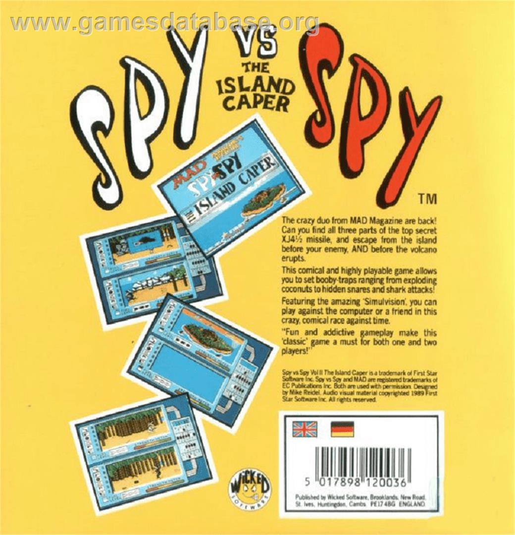 Spy vs. Spy II: The Island Caper - Commodore Amiga - Artwork - Box Back