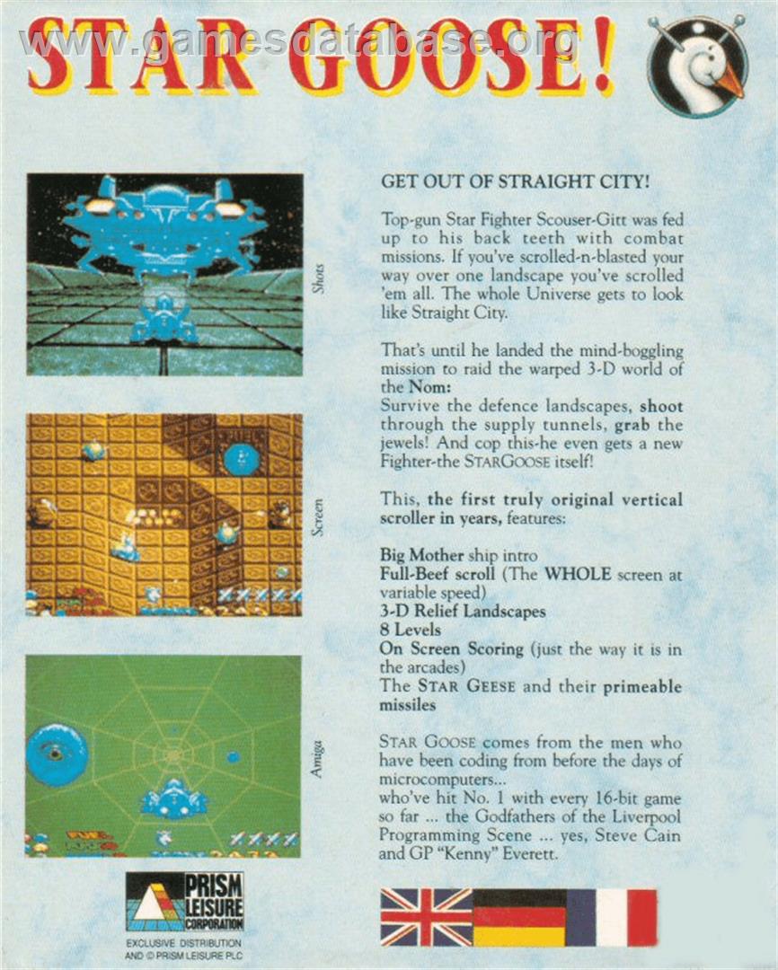 Star Goose! - Commodore Amiga - Artwork - Box Back