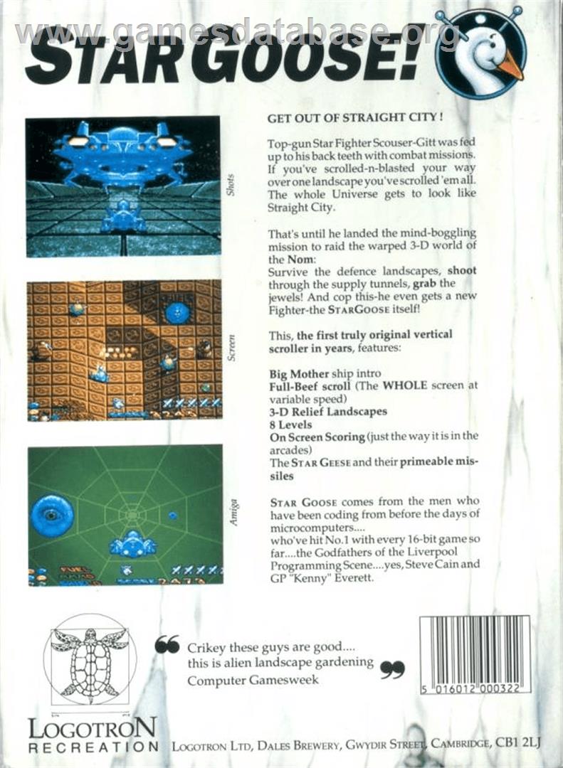 Star Goose - Commodore Amiga - Artwork - Box Back
