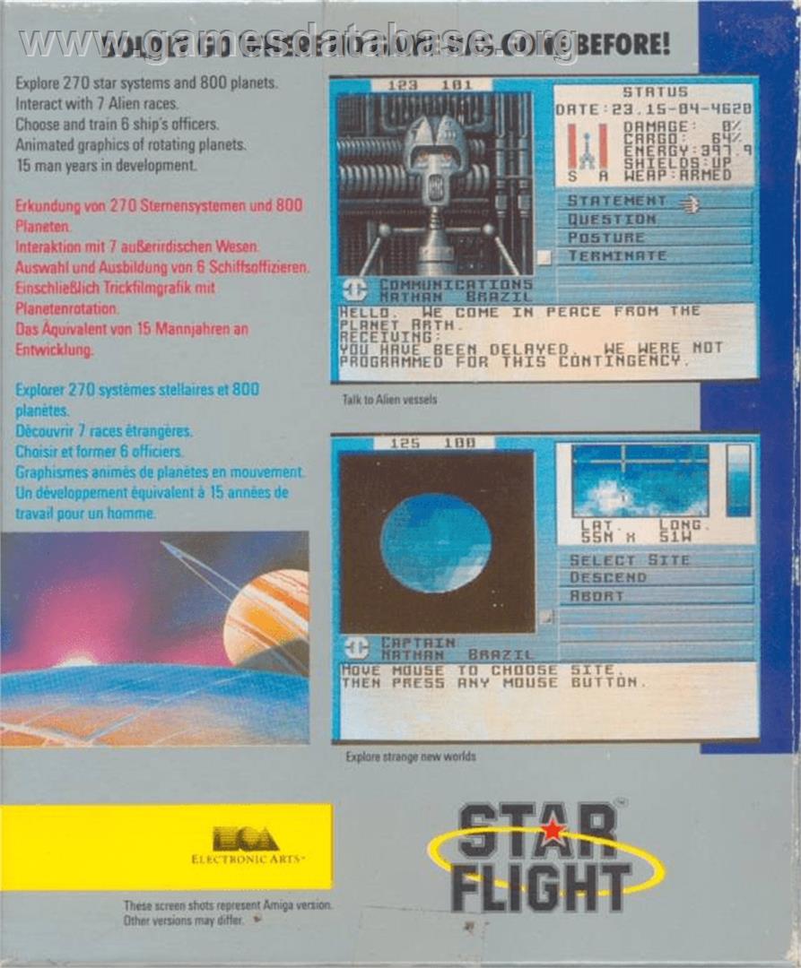 Starflight - Commodore Amiga - Artwork - Box Back