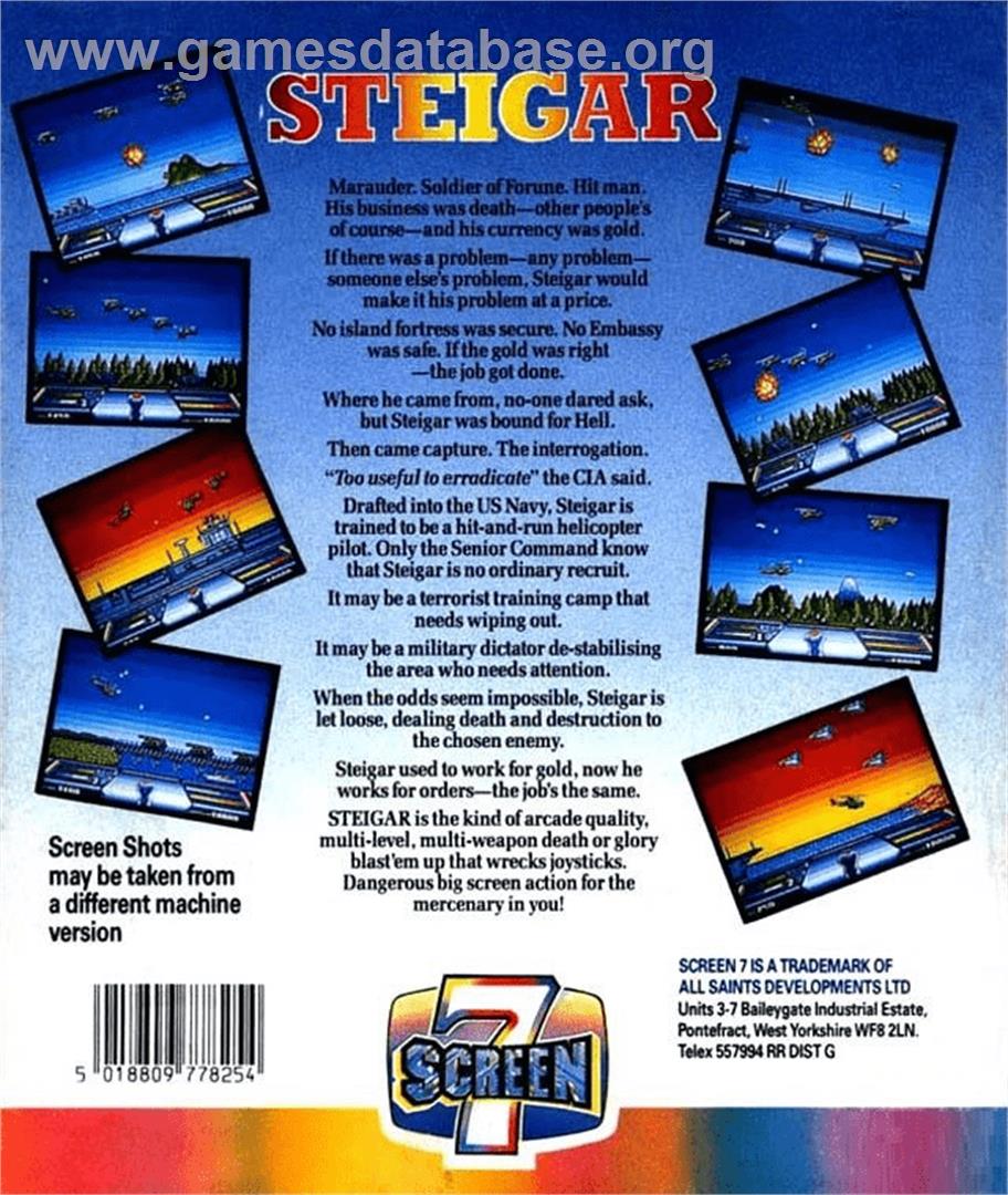 Steigar - Commodore Amiga - Artwork - Box Back