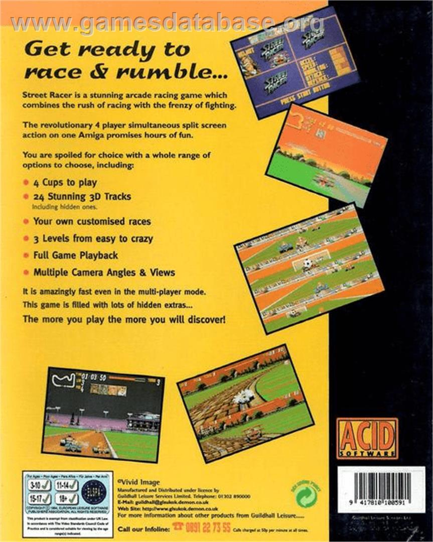 Street Racer - Commodore Amiga - Artwork - Box Back