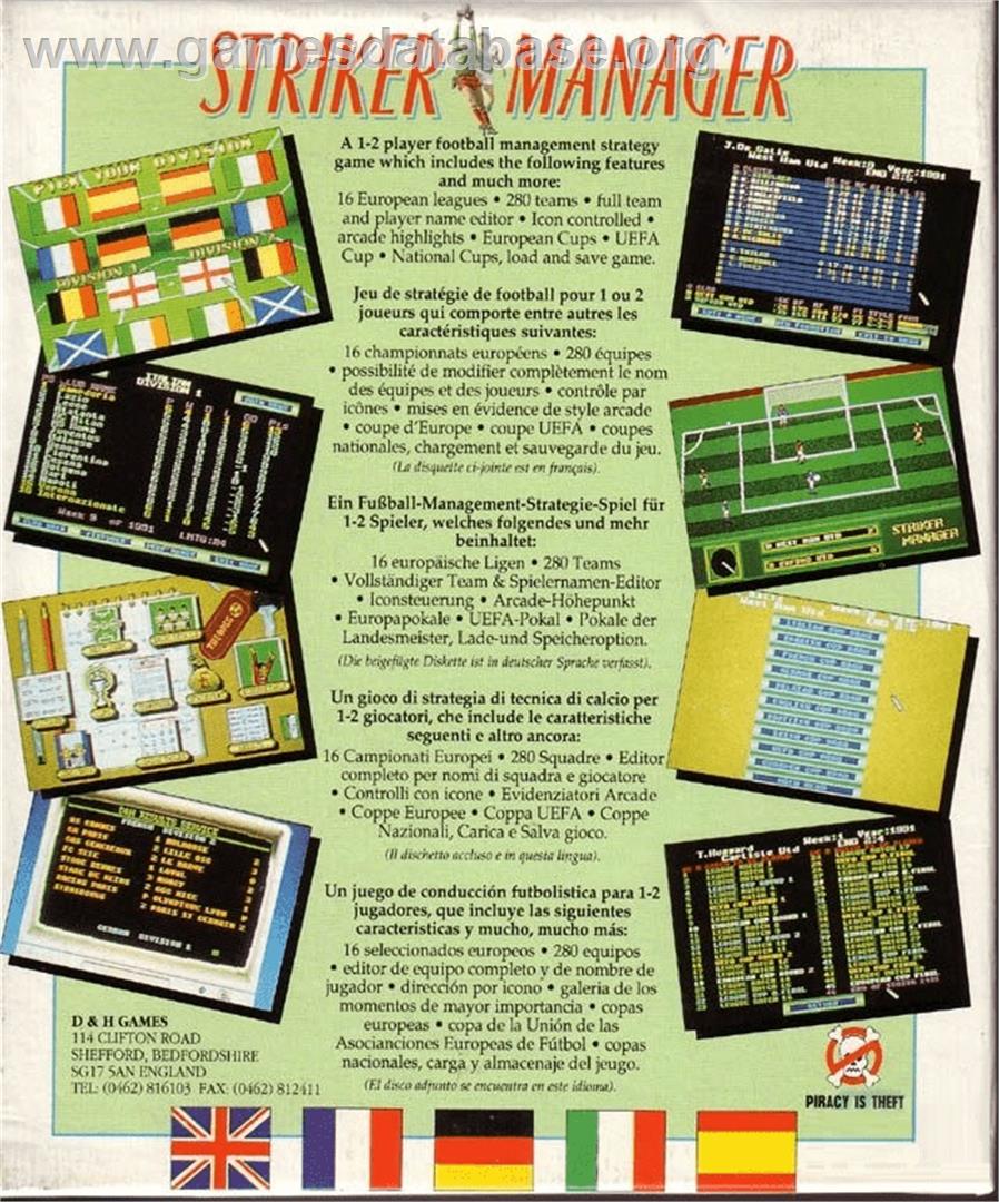 Striker Manager - Commodore Amiga - Artwork - Box Back