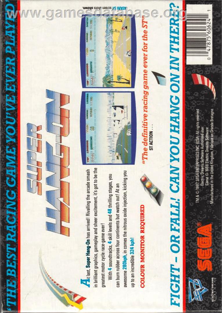 Super Hang-On - Commodore Amiga - Artwork - Box Back