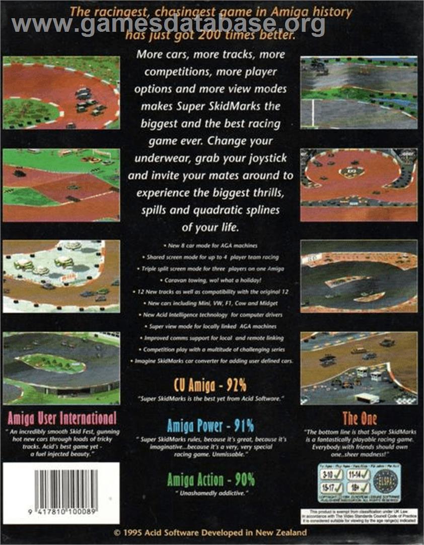 Super Skidmarks - Commodore Amiga - Artwork - Box Back