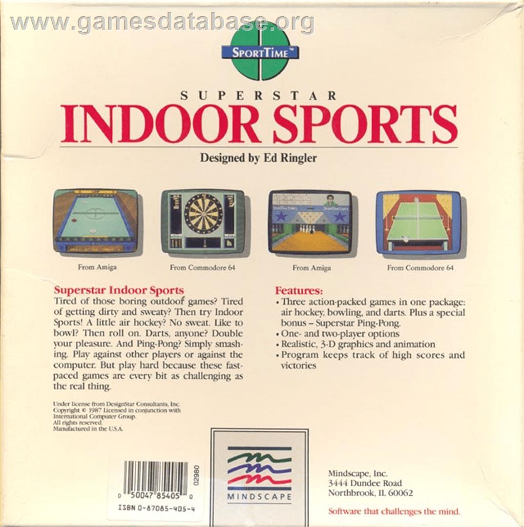 Superstar Indoor Sports - Commodore Amiga - Artwork - Box Back