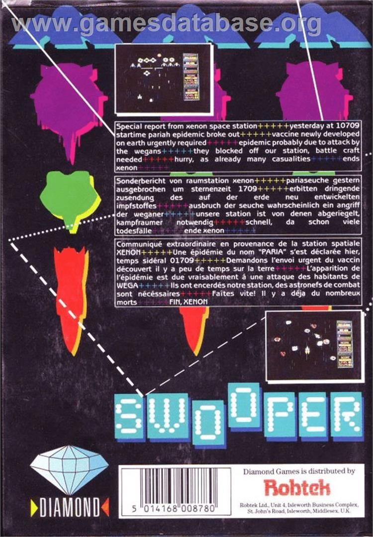Swooper - Commodore Amiga - Artwork - Box Back